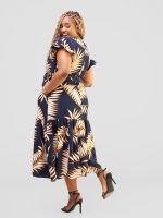 Ember Maxidress-Navy blue&Cream03