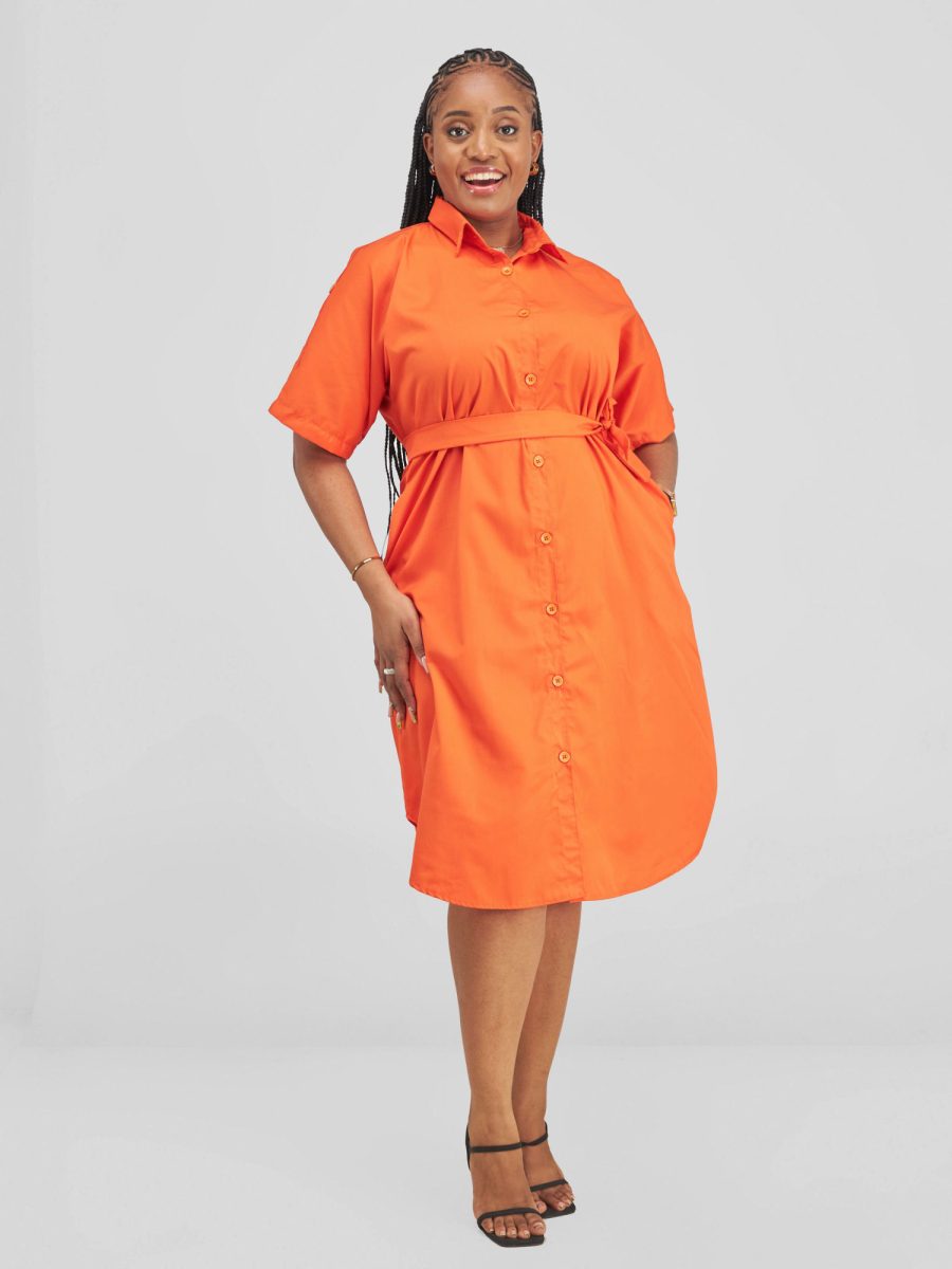 Elliot Shirt Dress - Orange